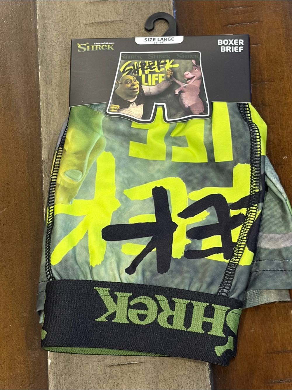 Dreamworks Shrek Men’s Boxer Briefs Large 36”-38”